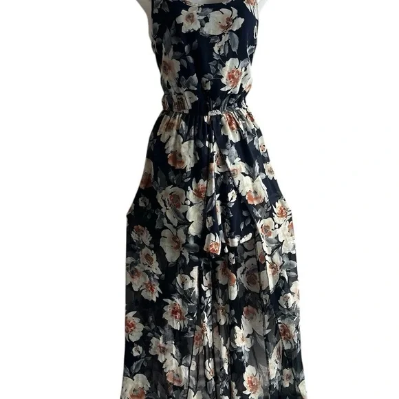 Rue21 Blue and White Pleated Halter Maxi Dress - Picture 1 of 12